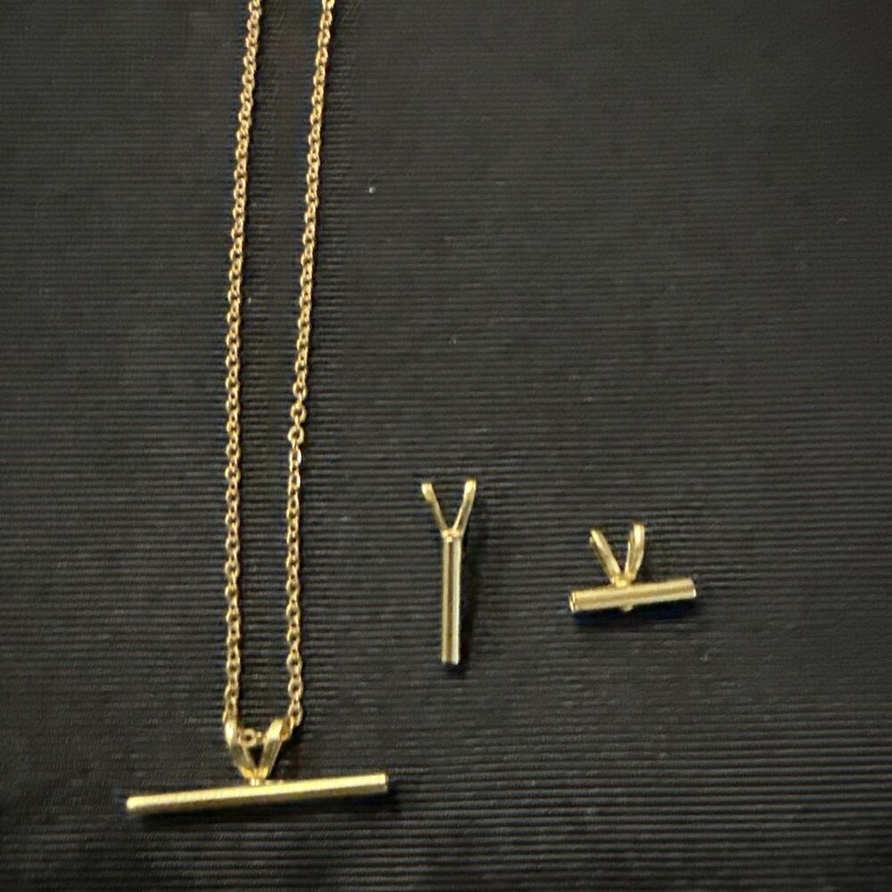 Mix & Match Gold Tone 18in Necklace With 3 Bar Pendants